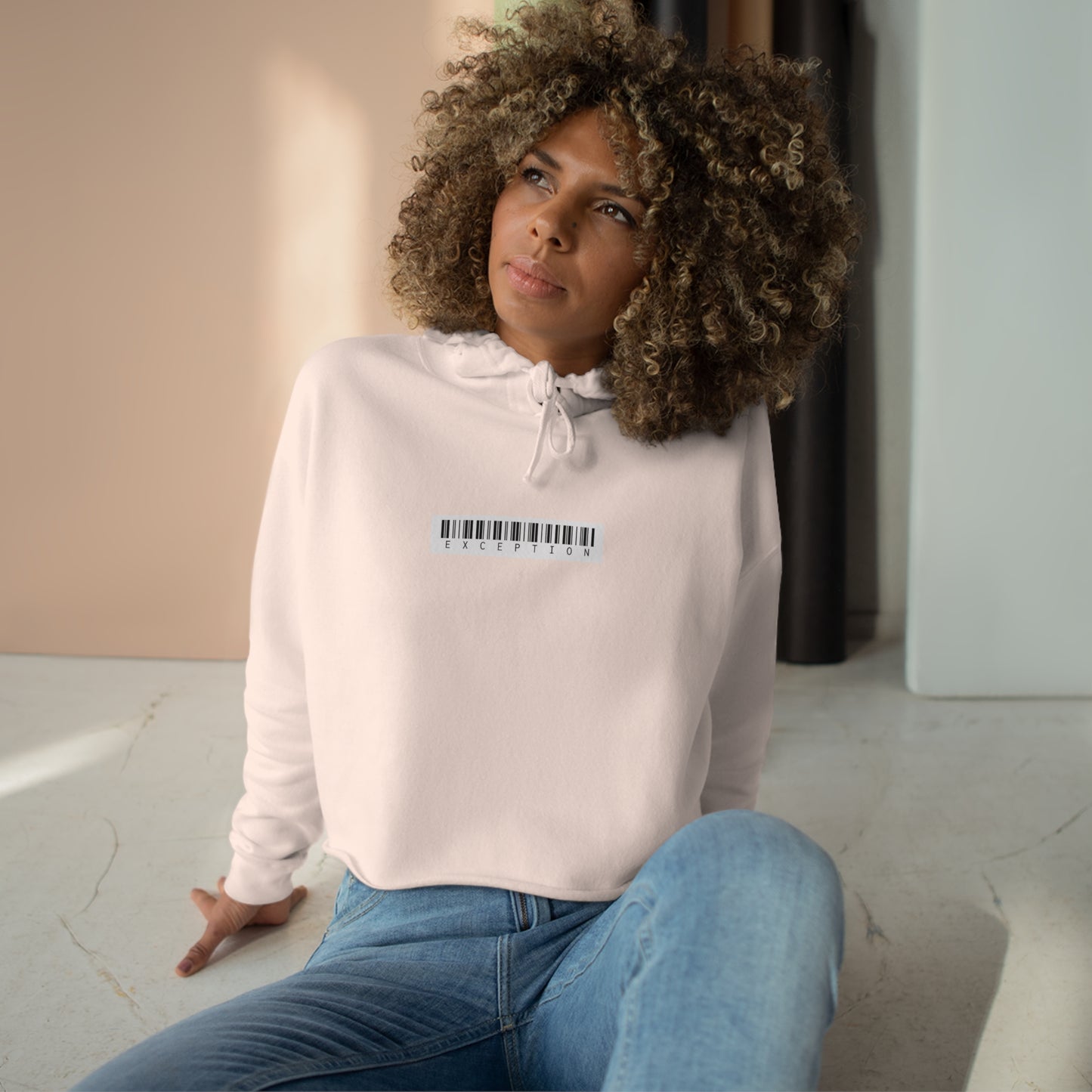 Crop White Exception Hoodie