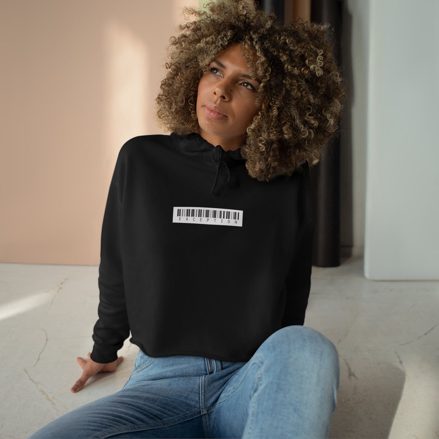 Crop White Exception Hoodie