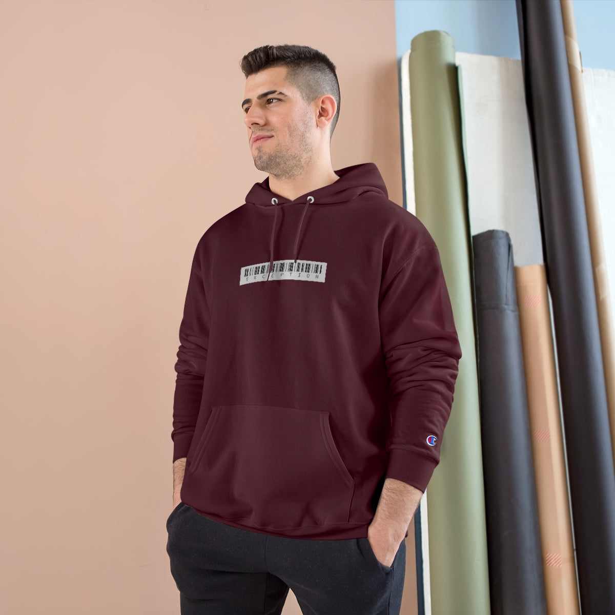 Champion Hoodie White Exception Barcode