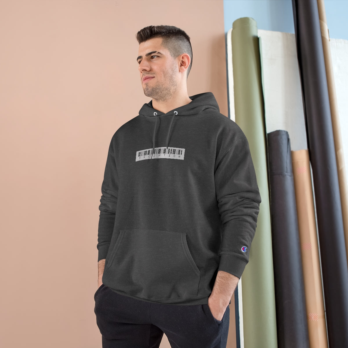 Champion Hoodie White Exception Barcode