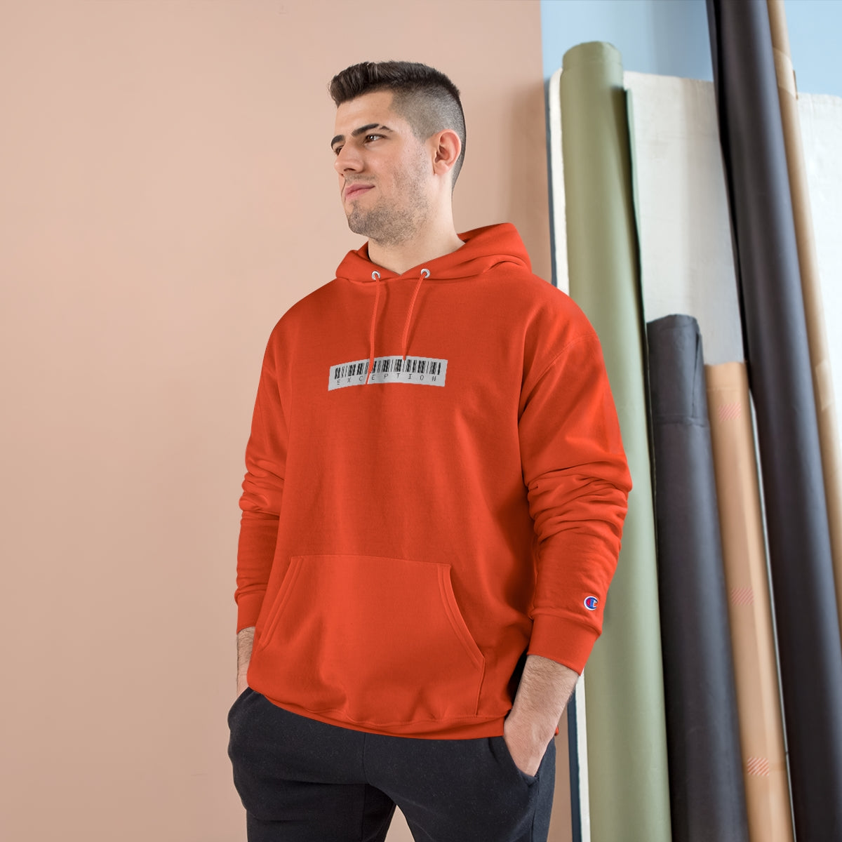 Champion Hoodie White Exception Barcode